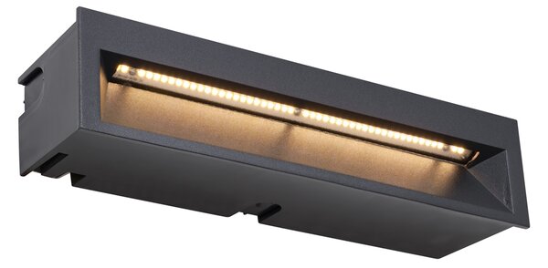 Set de 6 Aplice Moderne Incastrate Negre de Perete 28cm incl. LED IP65 - Mert