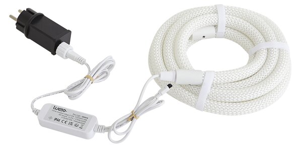 Ghirlandă luminoasă albă cu ștecher 3m incl. LED Dimmable in Kelvin IP44 - Ropy