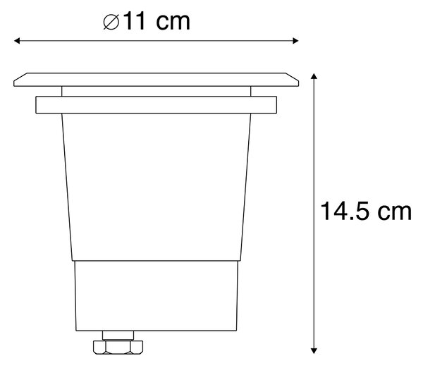 Set de 6 spoturi de exterior pentru sol oțel 11cm IP67 - Basic Round