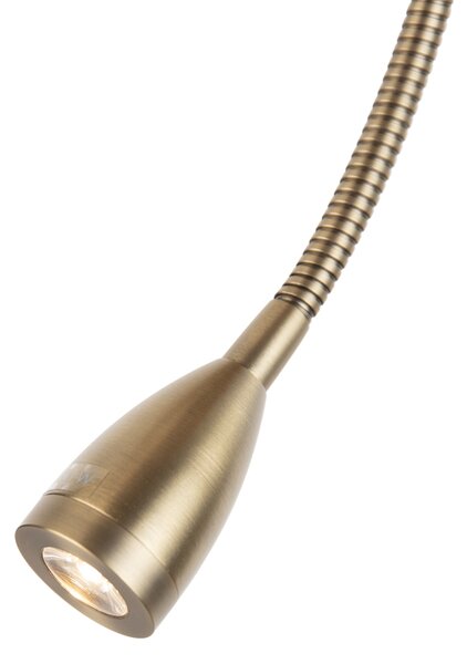 Lampă de perete bronz cu braț flexibil și abajur portocaliu cu interior auriu 18cm - Brescia Combi