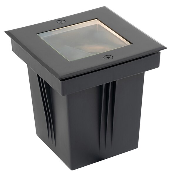 Set de 4 spoturi moderne de sol negre reglabile IP65 - Oneon