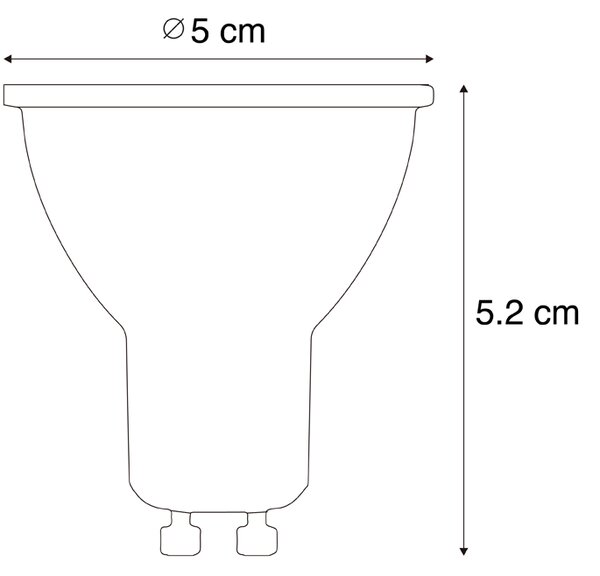 Set de 5 becuri LED GU10 50 reglabile 3,9W 450 lm 3000K Longlife