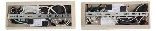 Set de 2 Aplice de Perete Bej Incl. LED cu USB și Încărcător cu Inducție - Riza