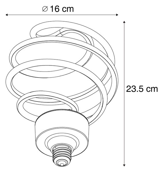 Bec decorativ LED E27 negru spiralat 6W 370 lm 3000K