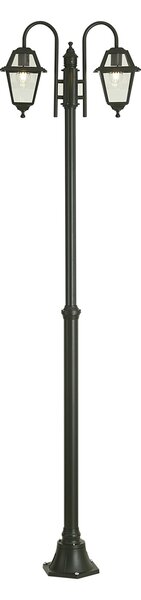 Felinar clasic de exterior verde închis 235cm 2 lumini IP44 - Berta