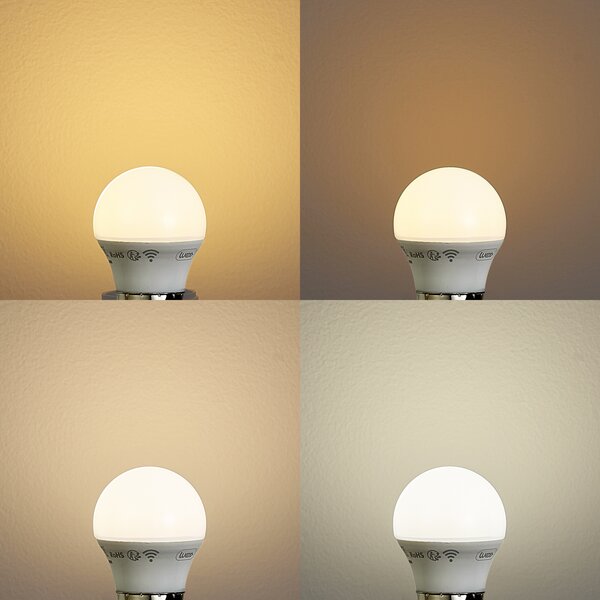 Set de 5 becuri LED inteligente E27, reglabile, P45 Opal 4,9W 470 lm 2200-4000K