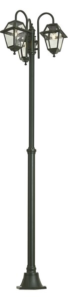 Felinar clasic de exterior verde închis 235cm 3 lumini IP44 - Berta