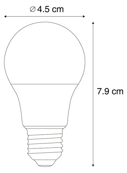 Set de 5 becuri LED inteligente E27, reglabile, P45 Opal 4,9W 470 lm 2200-4000K