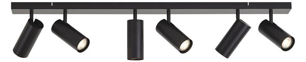 Plafonieră modernă neagră 102cm 6 lumini reglabilă - Renna