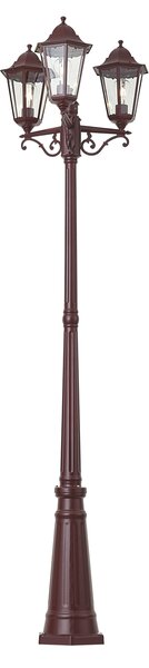 Felinar clasic de exterior roșu închis 220 cm cu 3 lumini IP44 - Havana
