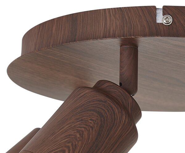 Plafonieră Japandi din lemn închis cu spoturi reglabile cu 3 lumini IP44 - Ducha