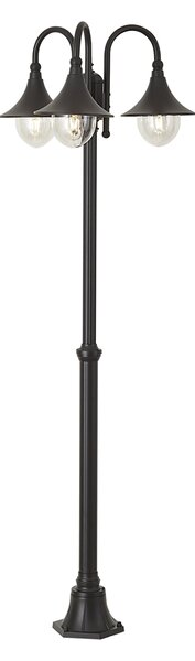 Felinar clasic de exterior negru 200cm 3 lumini IP44 - Daphne