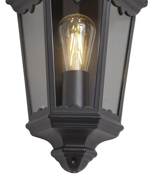 Felinar clasic de perete pentru exterior negru IP44 - Havana Half