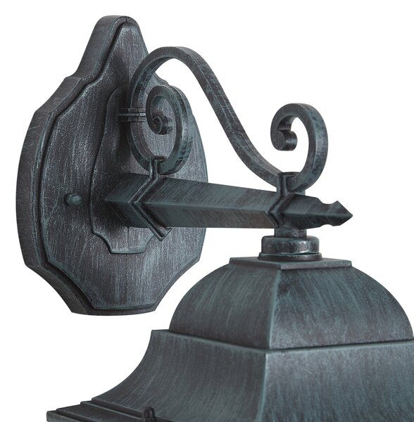 Felinar de perete de exterior vintage negru cu verde antic IP44 - Antigua Down