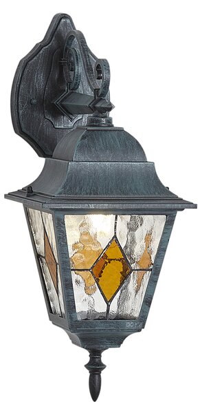 Felinar de perete de exterior vintage negru cu verde antic IP44 - Antigua Down