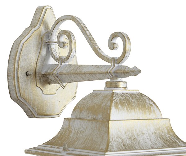 Felinar de perete de exterior vintage bej cu auriu antic IP44 - Antigua Down