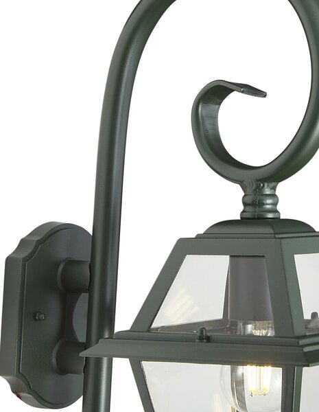 Felinar clasic de perete pentru exterior verde închis IP44 - Berta