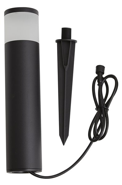 Lampa moderna de exterior tip bolard 12V neagra, cu LED inclus, IP65 - Voltaire Palo