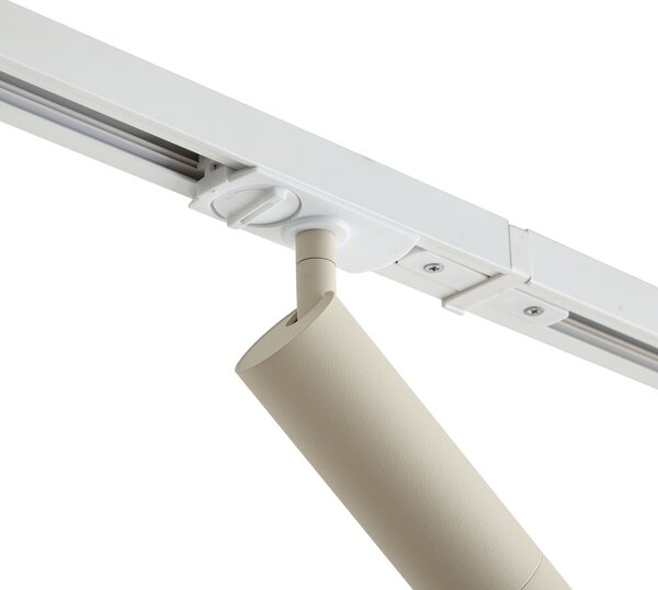 Sistem de iluminat cu șină modern cu 3 spoturi alb cu bej monofazat GU10 35mm - Iconic Jeana Luxe