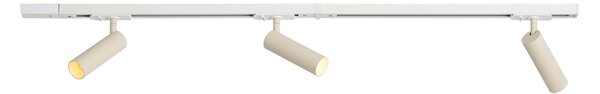 Sistem de iluminat cu șină modern cu 3 spoturi alb cu bej monofazat GU10 35mm - Iconic Jeana Luxe