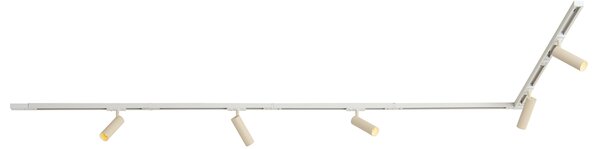 Sistem de iluminat cu șină modern cu 5 spoturi alb cu bej monofazat GU10 35mm - Iconic Jeana Luxe