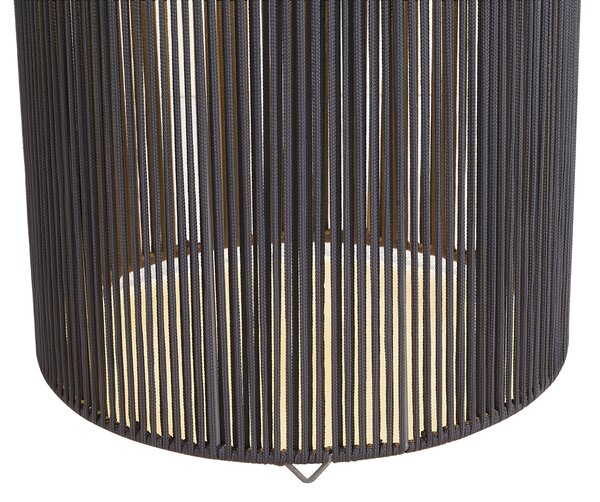 Lampă de masă modernă de exterior gri închis, cu LED reîncărcabil și solar IP54 - Rope