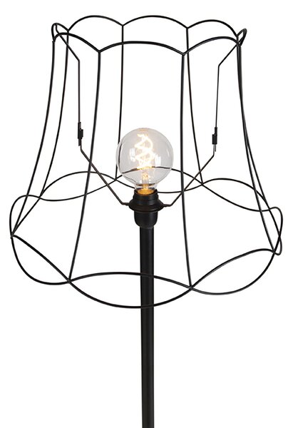 Lampă de podea neagră cu abajur cadru Granny negru 45 cm - Simplo