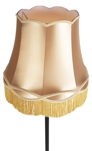 Lampă de podea retro neagră cu abajur auriu în stil bunicuță 45 cm - Simplo