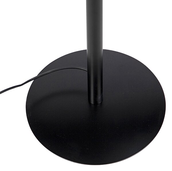 Lampă de podea neagră cu abajur din catifea cu motive de păun auriu 40 cm - Simplo