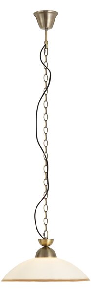 Lampă suspendată clasică bronz cu sticlă opal - Katarina