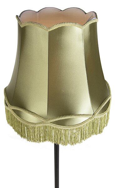 Lampă de podea retro neagră cu abajur verde în stil bunicii 45 cm - Simplo