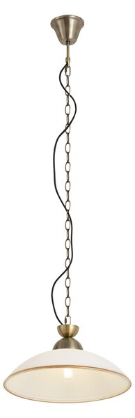 Lampă suspendată clasică bronz cu sticlă opal - Katarina