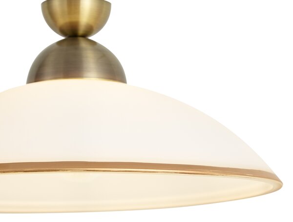 Lampă suspendată clasică bronz cu sticlă opal - Katarina