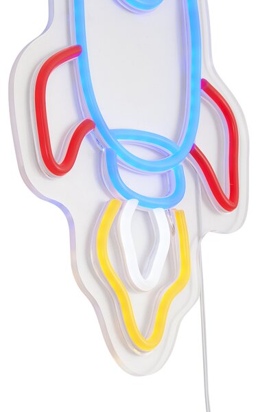 Lampă de perete neon multicoloră cu LED inclus - Rocket