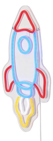 Lampă de perete neon multicoloră cu LED inclus - Rocket