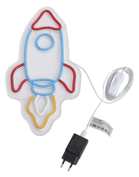 Lampă de perete neon multicoloră cu LED inclus - Rocket
