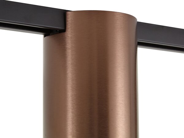 Sistem de iluminat pe șină modern negru cu 2 spoturi bronz închis monofazate - Iconic Rondoo Up
