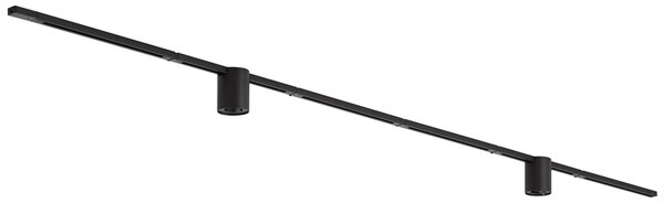 Sistem de iluminat pe șină modern negru cu 2 spoturi monofazate - Iconic Rondoo Up