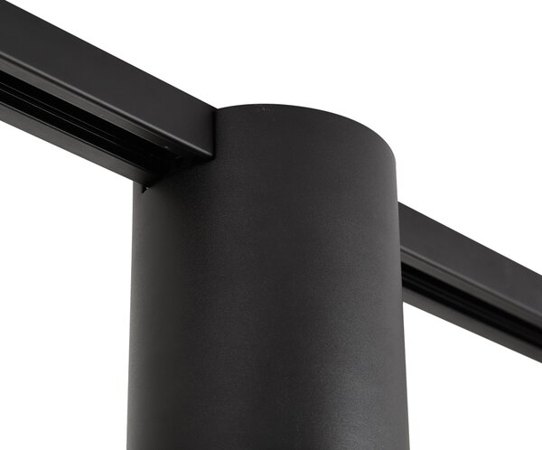 Sistem de iluminat pe șină modern negru cu 2 spoturi monofazate - Iconic Rondoo Up