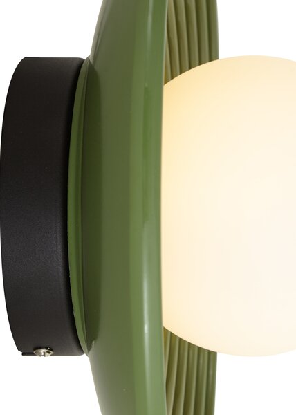 Plafonieră retro verde cu sticlă opal - Lila