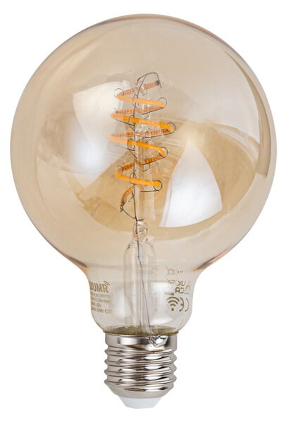 Set de 5 becuri LED inteligente E27 reglabile G95 chihlimbar 4.9W 320 lm 2500K Zigbee