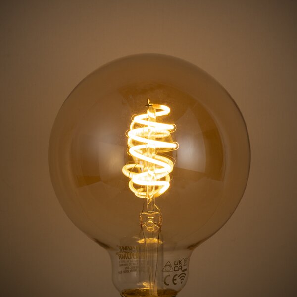 Set de 5 becuri LED inteligente E27 reglabile G95 chihlimbar 4.9W 320 lm 2500K Zigbee