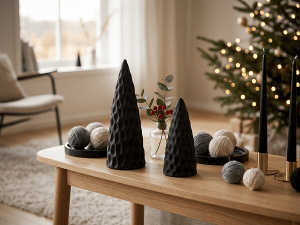 Decoratiune de Craciun brad NOELIX 12 cm, negru