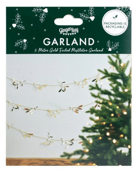 Ghirlanda de Craciun GOLD MISTLETOE 5 m, aurie