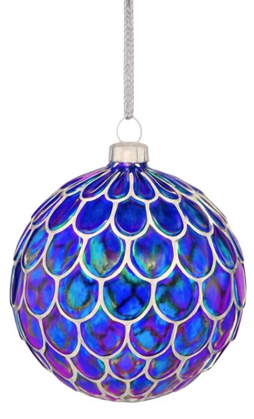 Glob de Craciun din sticla ENCHANTED 10 cm, albastru