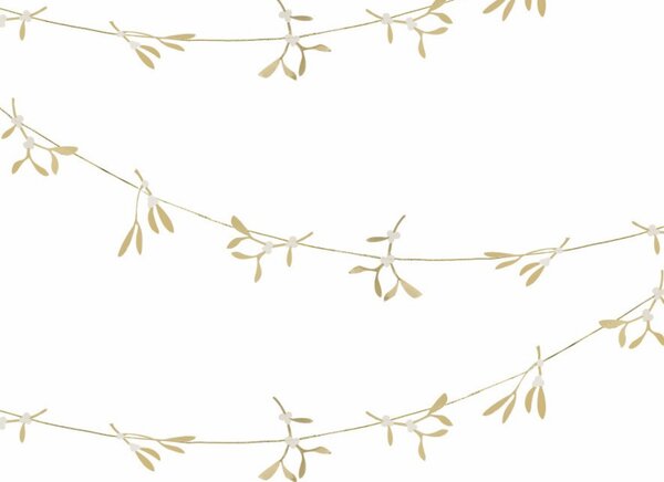 Ghirlanda de Craciun GOLD MISTLETOE 5 m, aurie