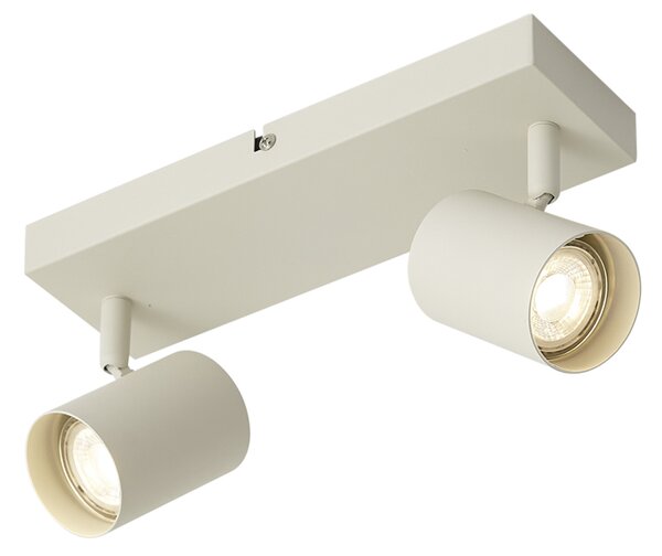 Spot modern de plafon bej cu 2 lumini reglabil - Jeana
