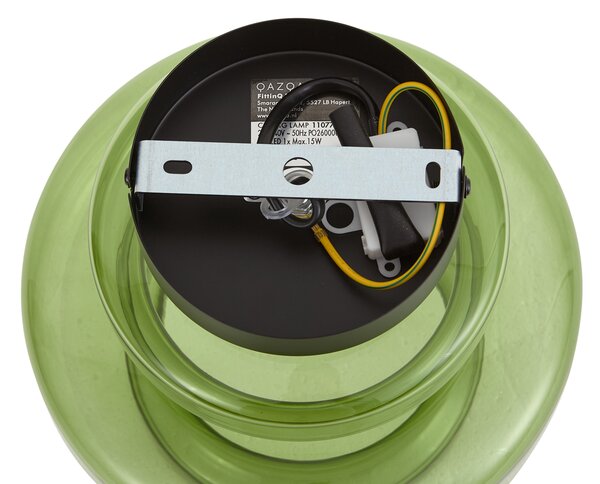 Plafonieră retro neagră cu sticlă verde - Denise