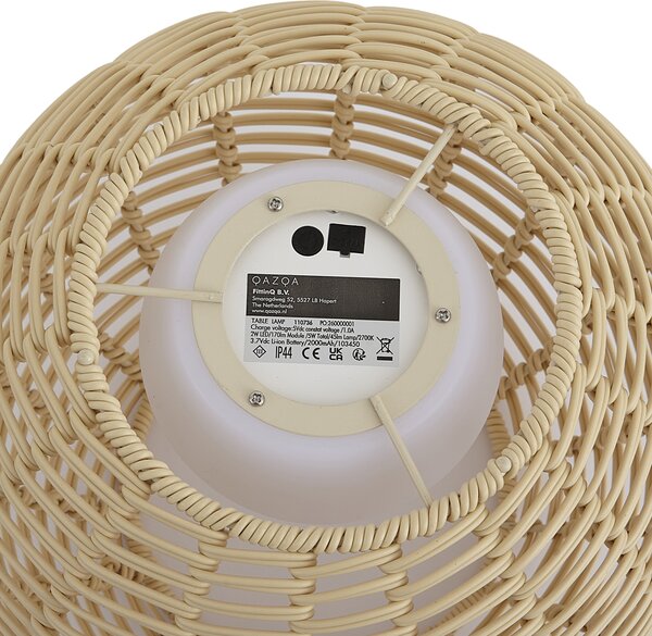 Lampă de masă de exterior bej 30cm, inclusiv LED reîncărcabilă cu USB-C IP44 - Oli