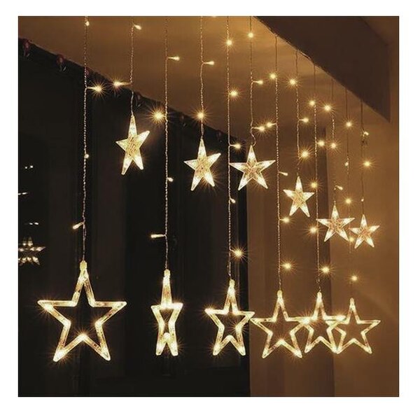 Perdea LED de Crăciun de exterior Brilagi 77xLED/3xAA/USB 1,8m IP44 alb cald